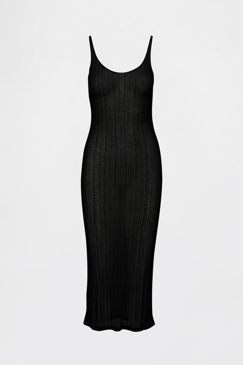 GAP X BEIS Sheer Midi Dress in Black