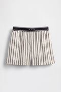 GAP X BEIS Stripe Woven Shorts in Khaki Black Stripe