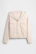GAP X BEIS Hooded Denim Jacket in Light Tundra